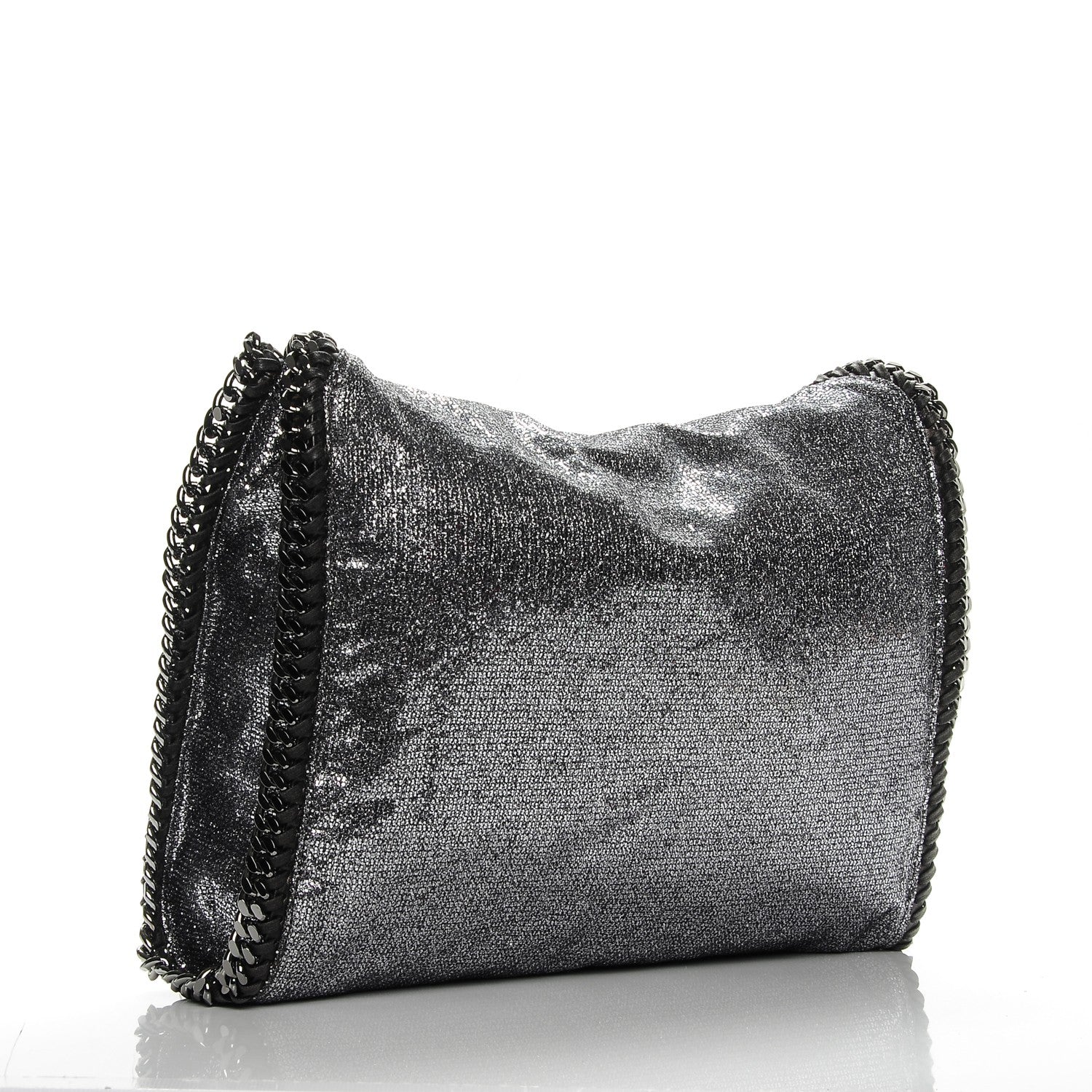 Stella McCartney Metallic Glitter Small Falabella Tote Silver 3 of 9