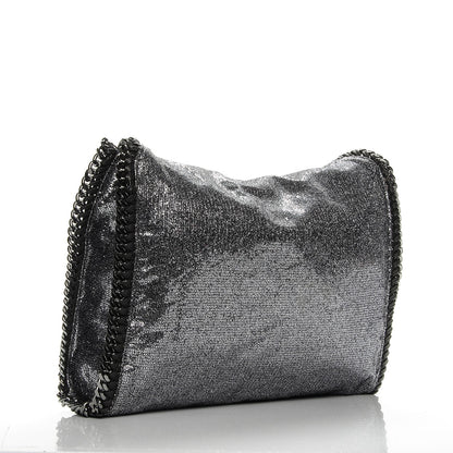 Stella McCartney Metallic Glitter Small Falabella Tote Silver 3 of 9