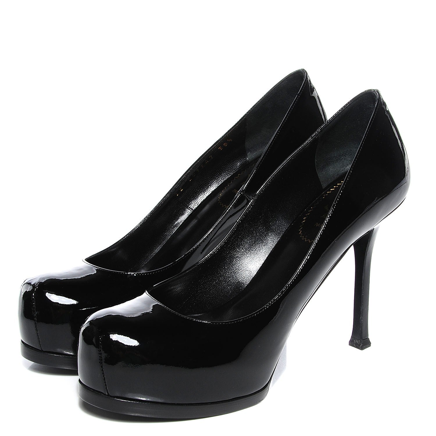 Saint Laurent Patent Tribute Platform Pumps 38.5 Black 3 of 7