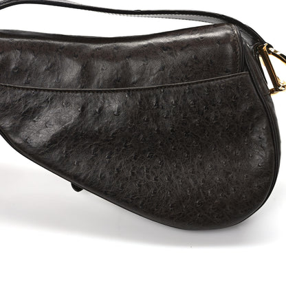 Christian Dior Ostrich Saddle Bag Brown 12 of 12