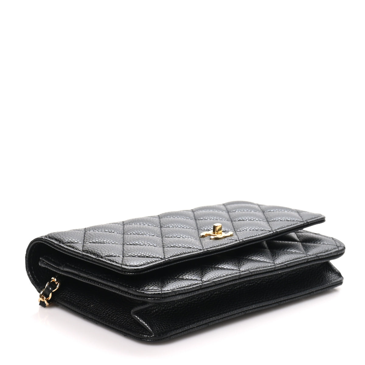 Chanel Caviar Quilted CC Turnlock Wallet On Chain WOC Black 4 of 11