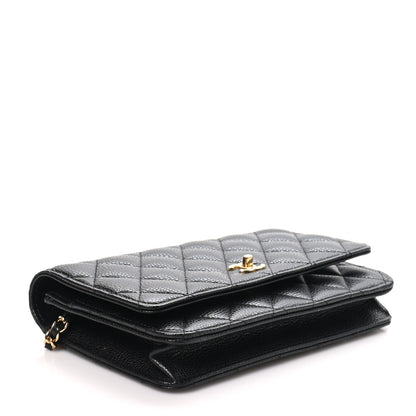 Chanel Caviar Quilted CC Turnlock Wallet On Chain WOC Black 4 of 11