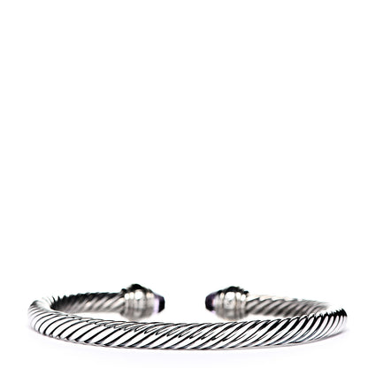 David Yurman Sterling Silver 14K Yellow Gold Amethyst 5mm Cable Classics Bracelet 2 of 4