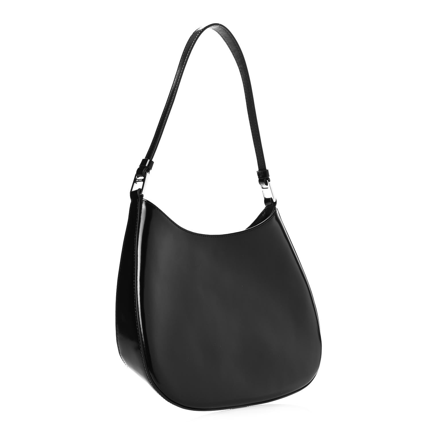 Prada Spazzolato Cleo Shoulder Bag Black 3 of 13