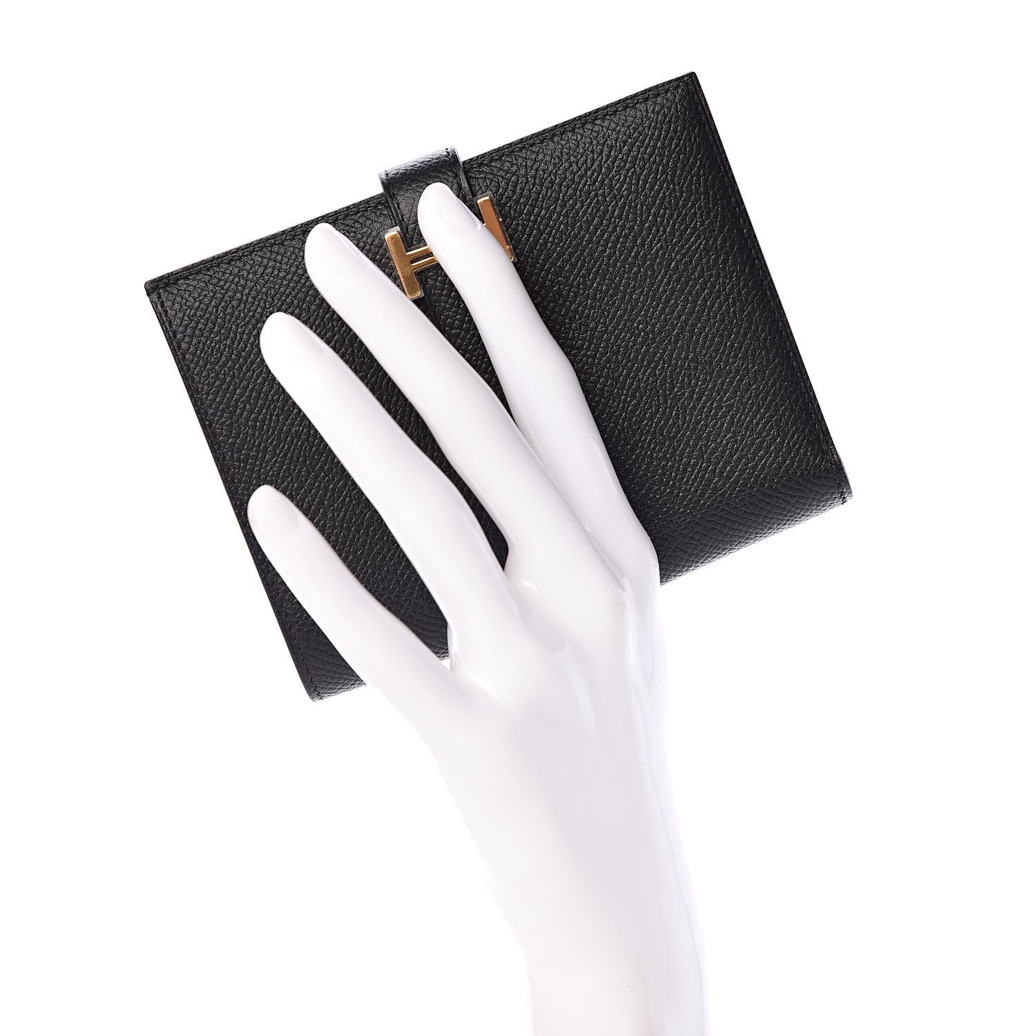 Hermes Epsom Bearn Compact Wallet Black 2 of 7