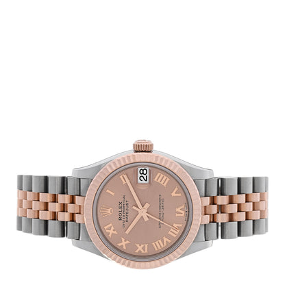 Rolex Stainless Steel 18K Everose Gold 31mm Oyster Perpetual Datejust Watch Sundust Roman 278271 2 of 5