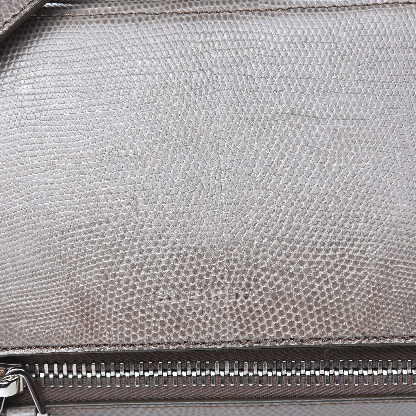 Calfskin Lizard Embossed Mini Pandora Box Crossbody Bag Mastic