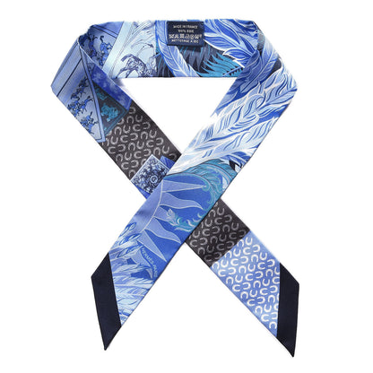 Hermes Silk Cheval Phoenix Twilly Marine Ciel Cobalt 1 of 6