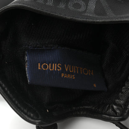 Louis Vuitton Lambskin Silk Studded Gloves 8 Black 3 of 3