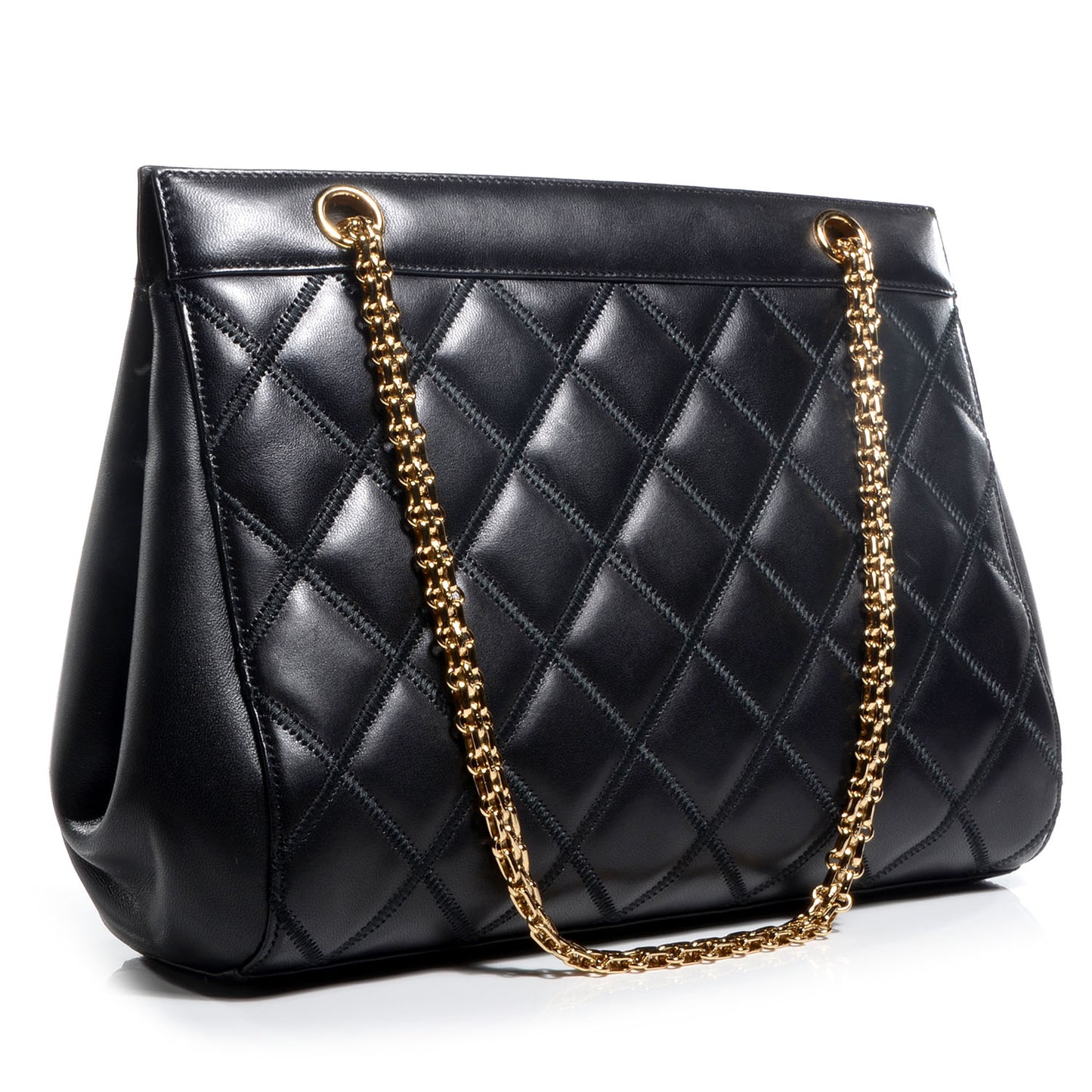 Lambskin CC Shopping Tote Black