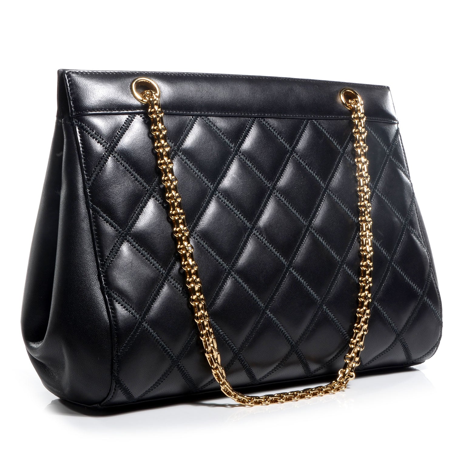 Chanel Lambskin CC Shopping Tote Black 3 of 9