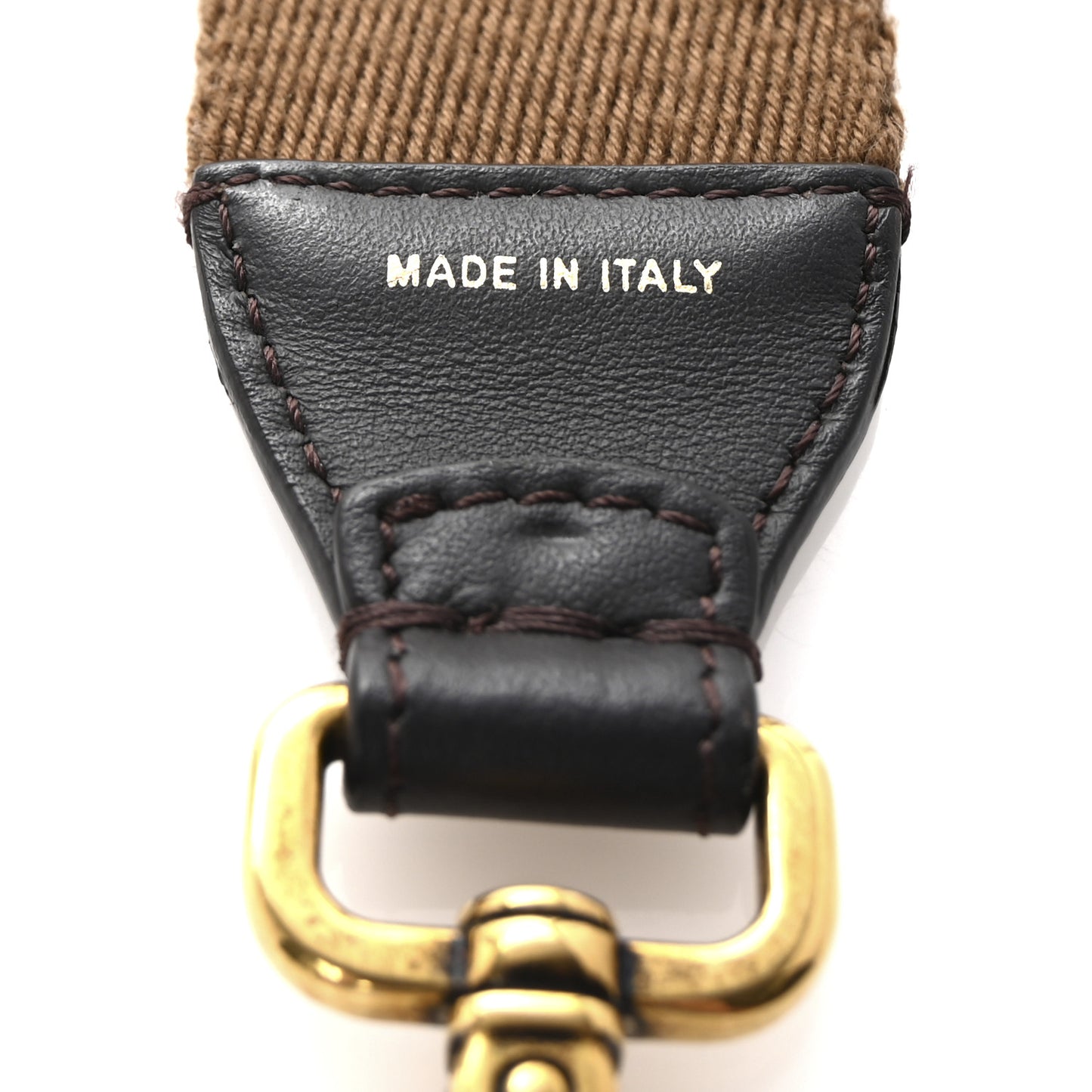 Ribbon Vitello Century FF 1974 Flat Studded Strap You Fango Marrone Ebano