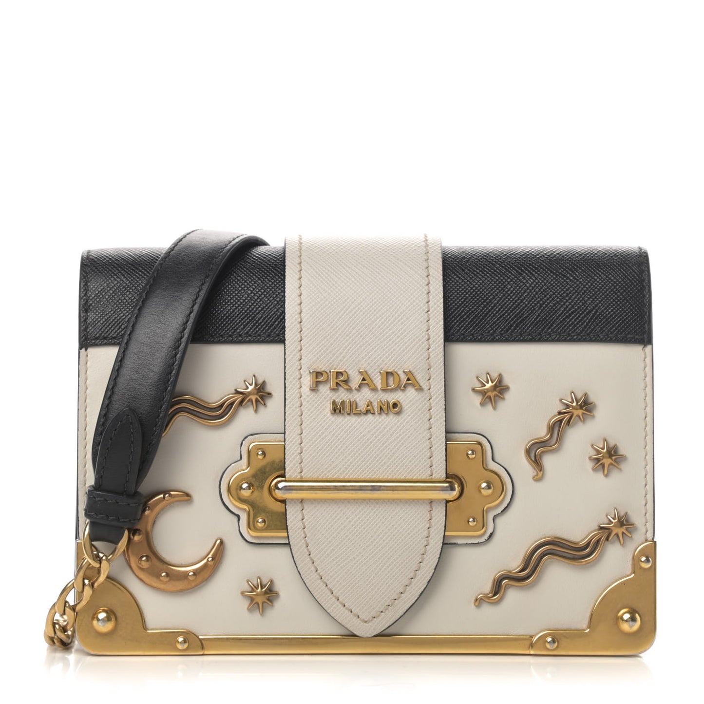 City Calf Saffiano Astrology Cahier Bag Talco Black