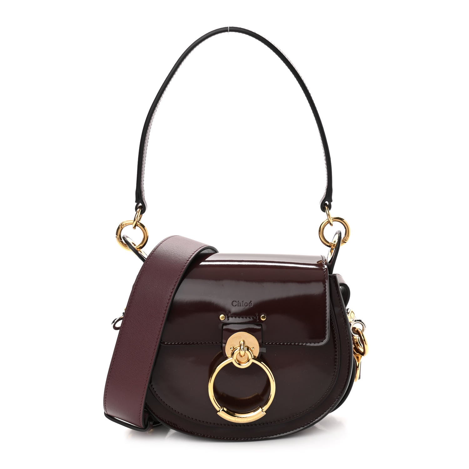 Chloe Spazzolato Sfumato Lambskin Calfskin Small Tess Bag Burnt Brown 1 of 13