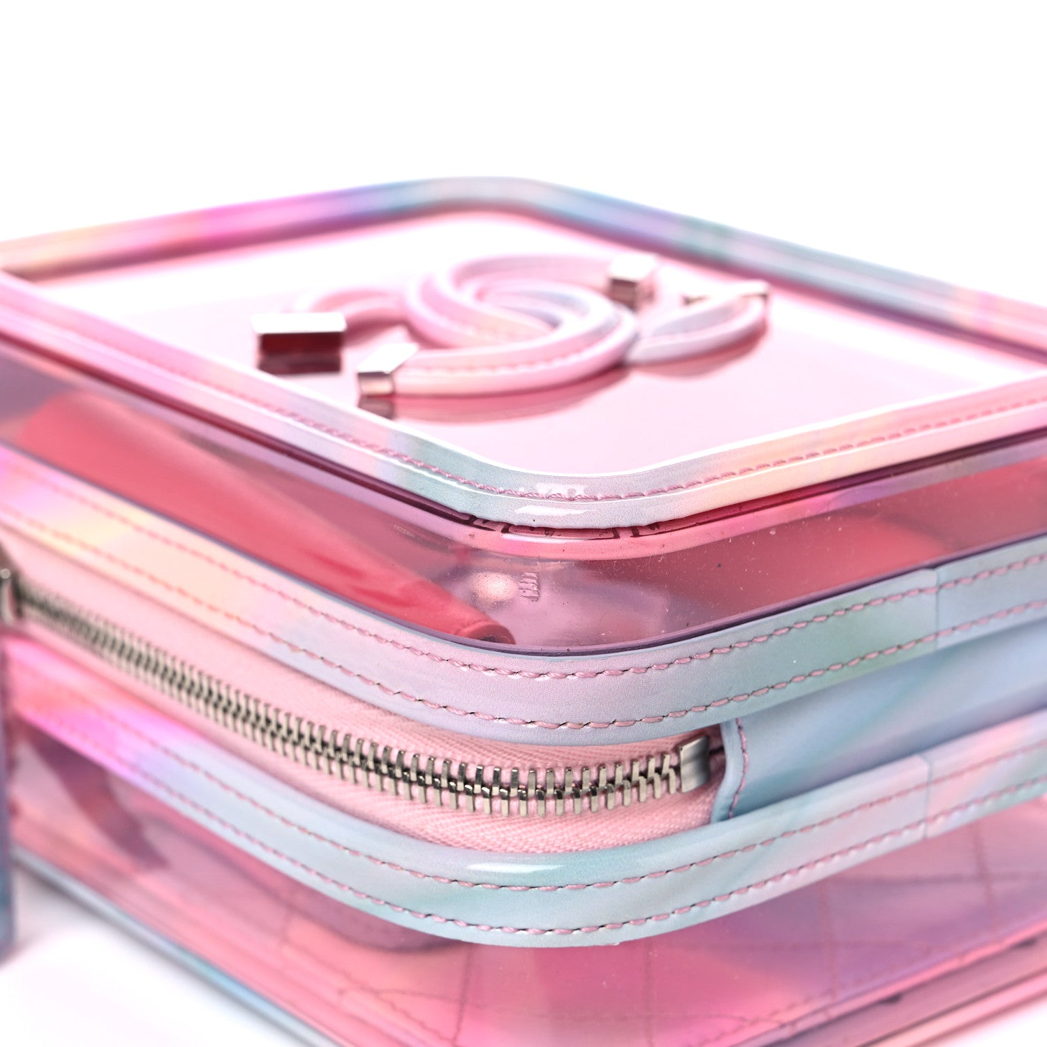 Chanel PVC Patent Calfskin Patent Lambskin Vertical Vanity Case Pink 7 of 15