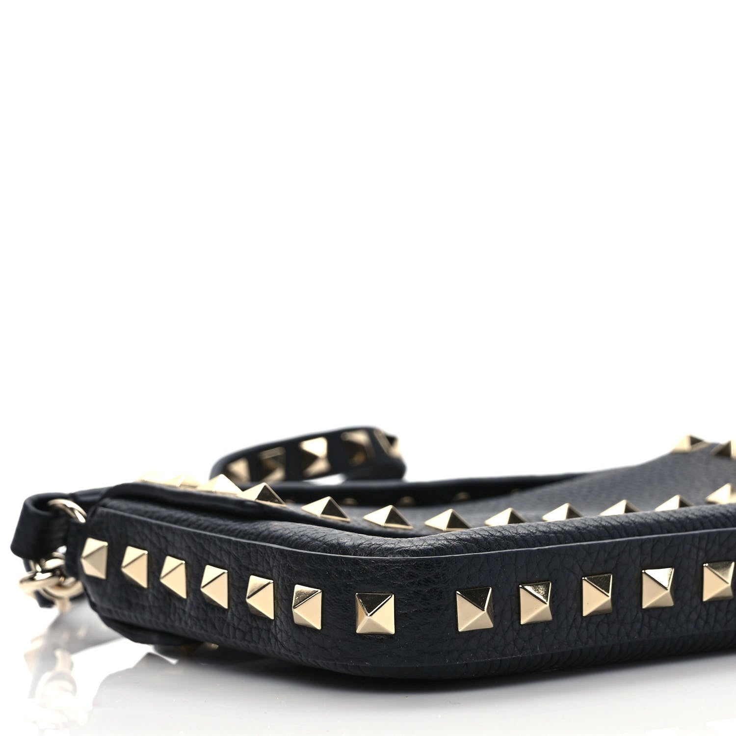 Valentino Garavani Grainy Calfskin Rockstud Crossbody Pouch Black 7 of 9