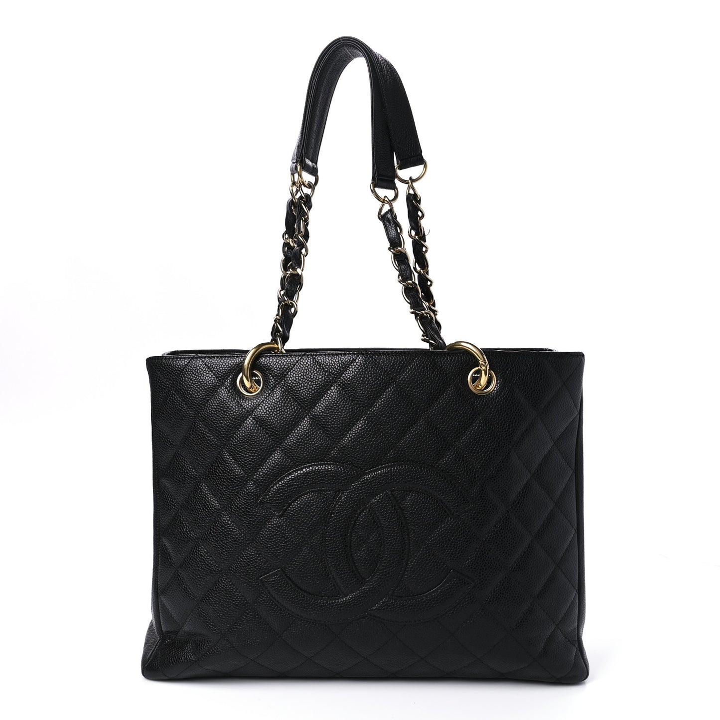 Caviar Quilted Grand Shopping Tote GST Black