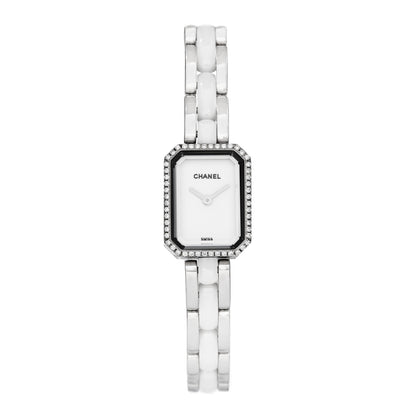 Chanel Stainless Steel Ceramic Diamond Bezel 16mm Chain Premiere Quartz Watch White 1 of 4