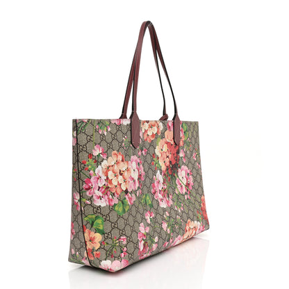 Gucci GG Supreme Monogram Blooms Medium Reversible Tote Beige Multicolor Dry Rose 4 of 15