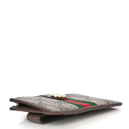 Gucci GG Supreme Monogram Web Ophidia Zip Card Case Brown 4 of 11