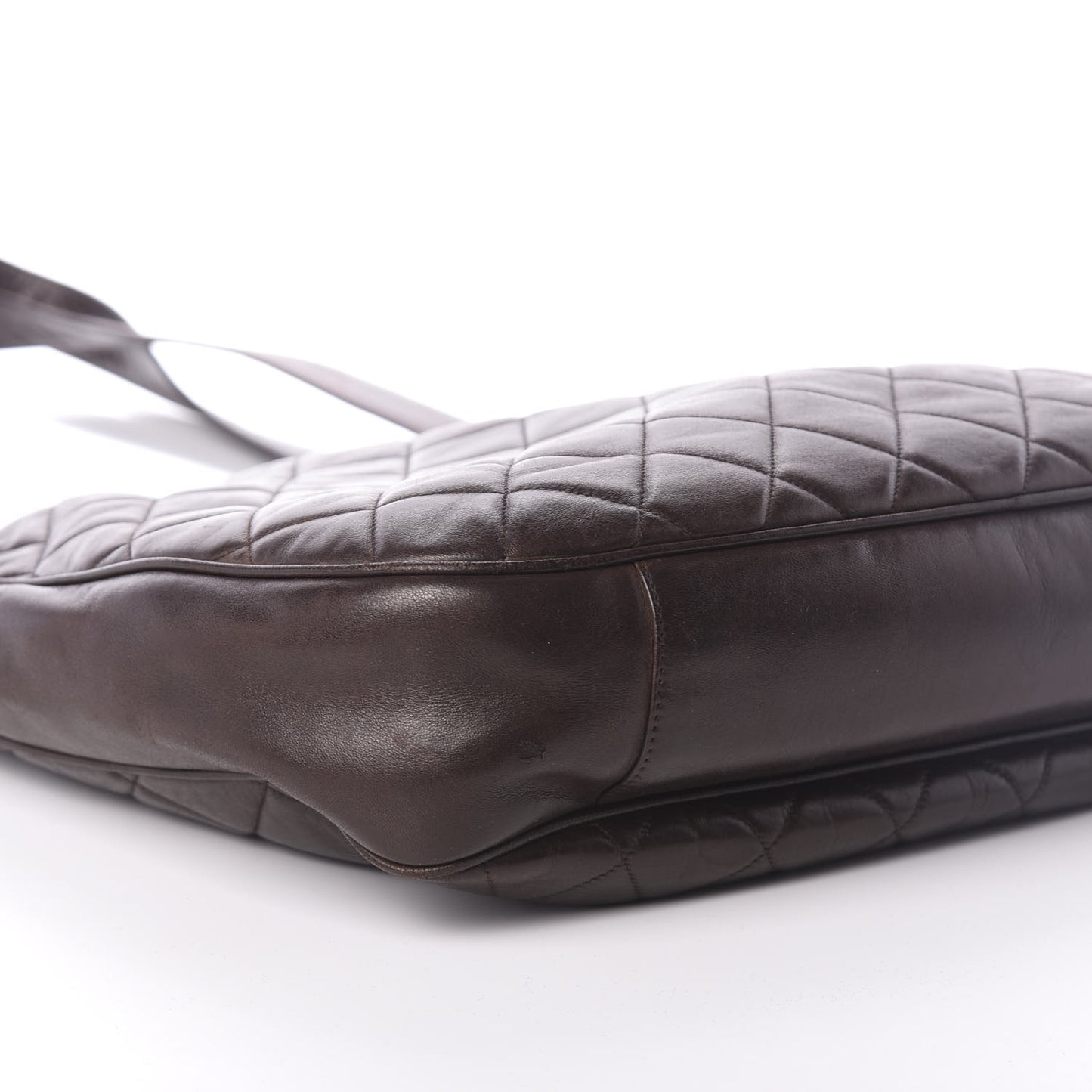 Lambskin Quilted Tote Brown