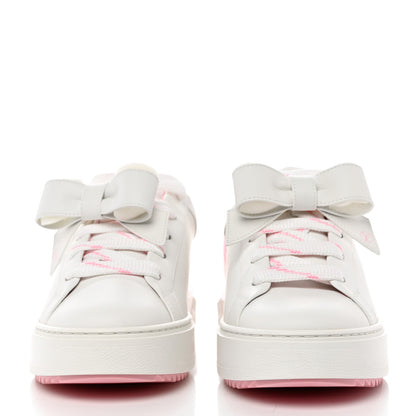 Louis Vuitton Calfskin Time Out Bow Sneakers 40 White Pink 2 of 8