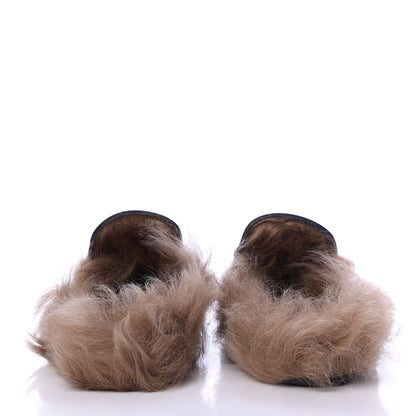 Gucci Malaga Kid Fur Womens Princetown Slippers 35.5 Blue Agata 6 of 9