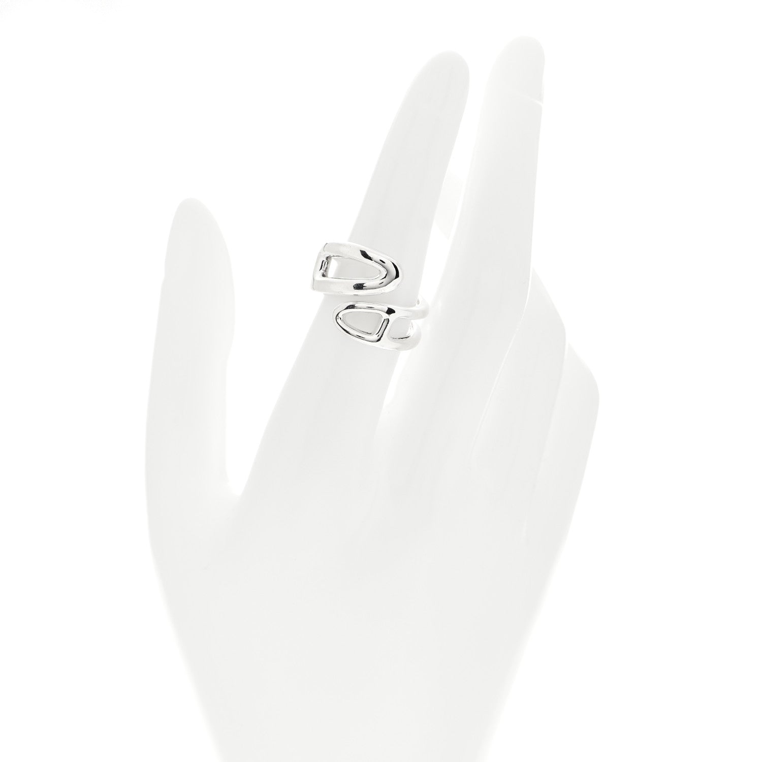 Hermes Sterling Silver Small Chaine D' Ancre Twist Ring 53 6.25 2 of 5