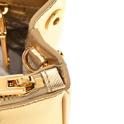 Prada Saffiano Lux Mini Galleria Double Zip Tote Platino 11 of 14