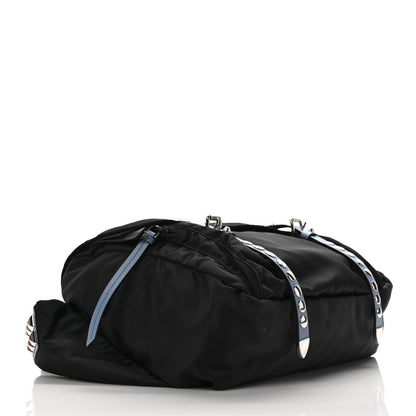 Prada Nylon New Vela Studded Messenger Bag Black 3 of 8