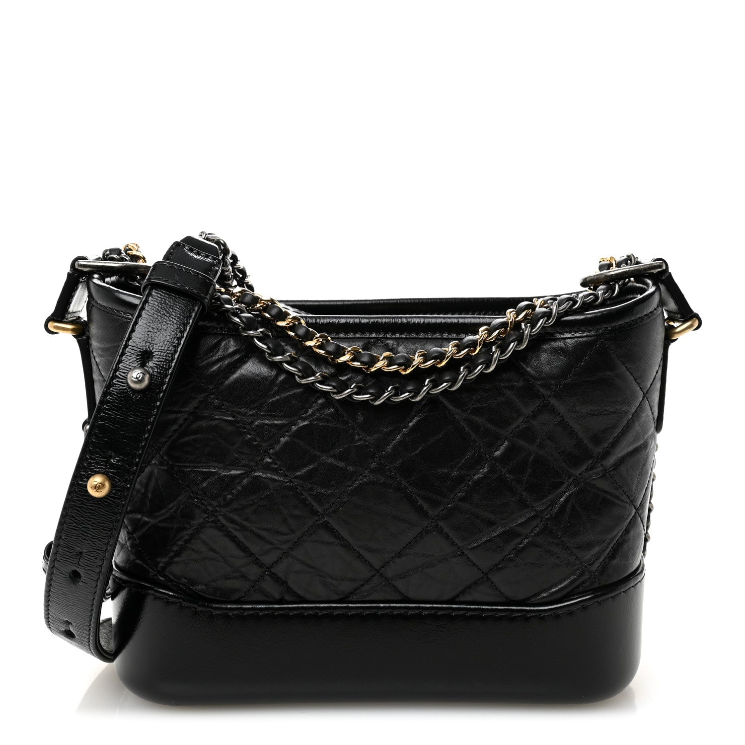 Chanel Aged Calfskin Quilted Small Gabrielle Hobo Black 1 of 10