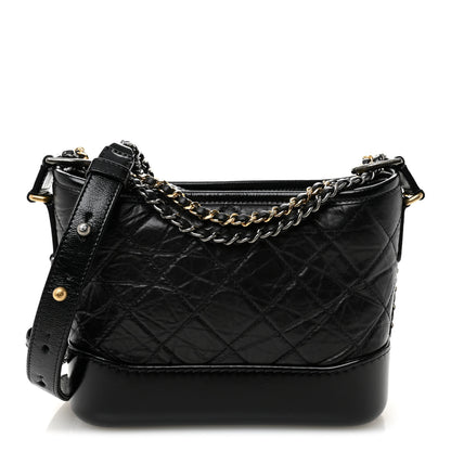 Chanel Aged Calfskin Quilted Small Gabrielle Hobo Black 1 of 10