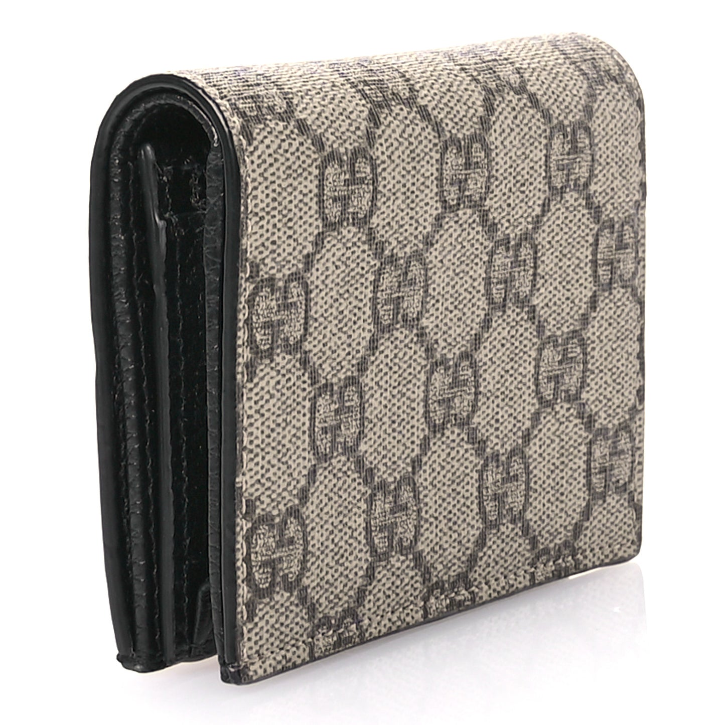 Dollar Calfskin GG Supreme Monogram GG Marmont Card Case Black Beige Ebony