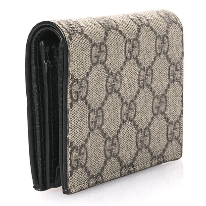 Gucci Dollar Calfskin GG Supreme Monogram GG Marmont Card Case Black Beige Ebony 3 of 8