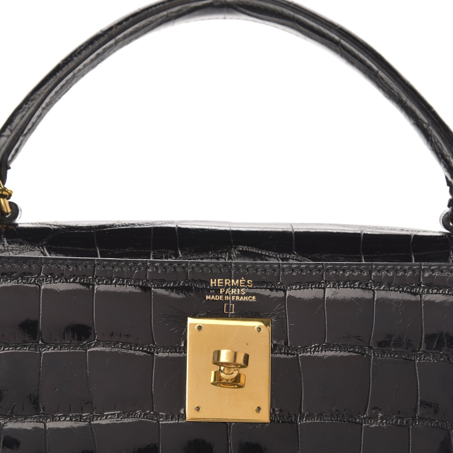 Shiny Crocodile Kelly Sellier 32 Black