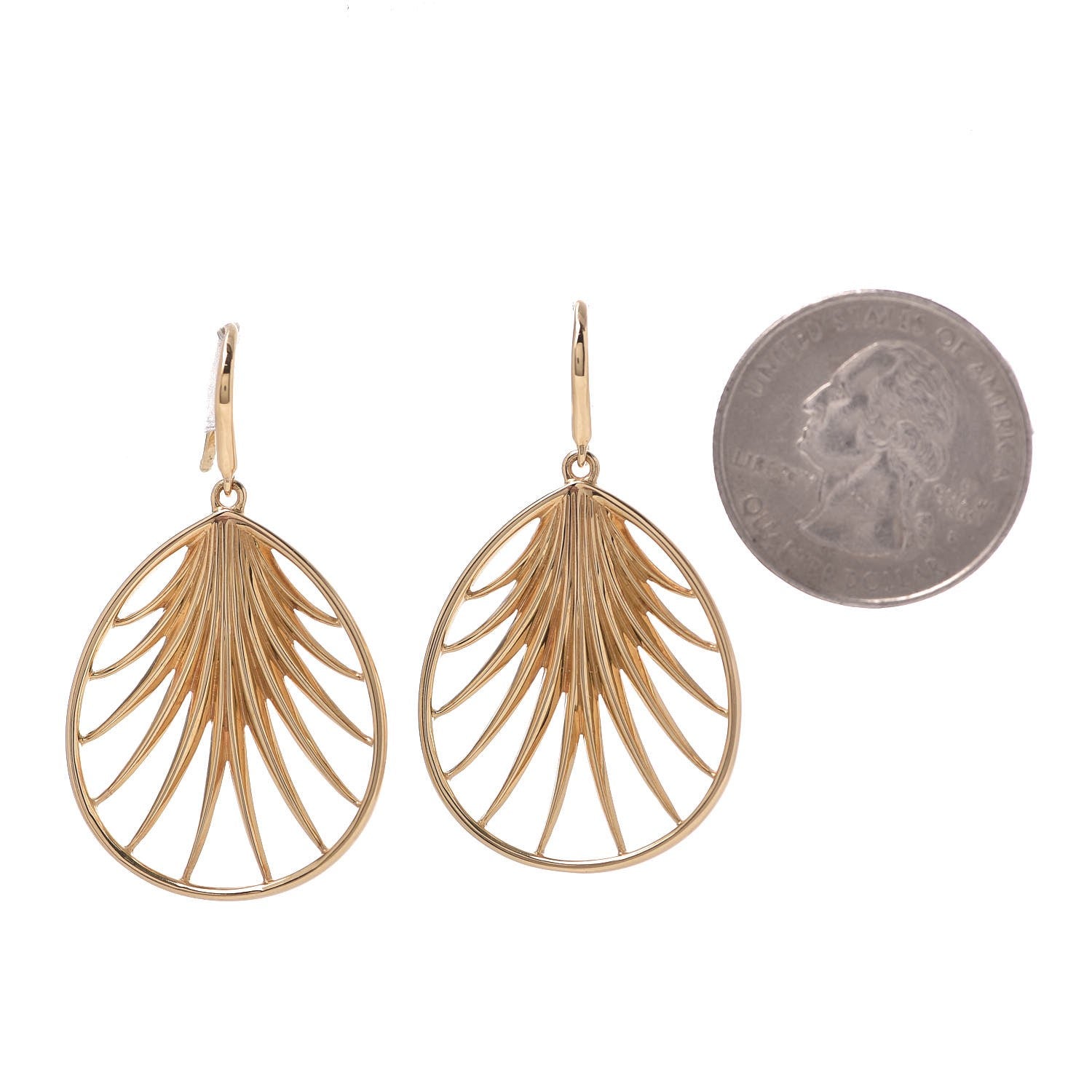 Tiffany 18K Yellow Gold Paloma Picasso Villa Paloma Palm Earrings 2 of 5