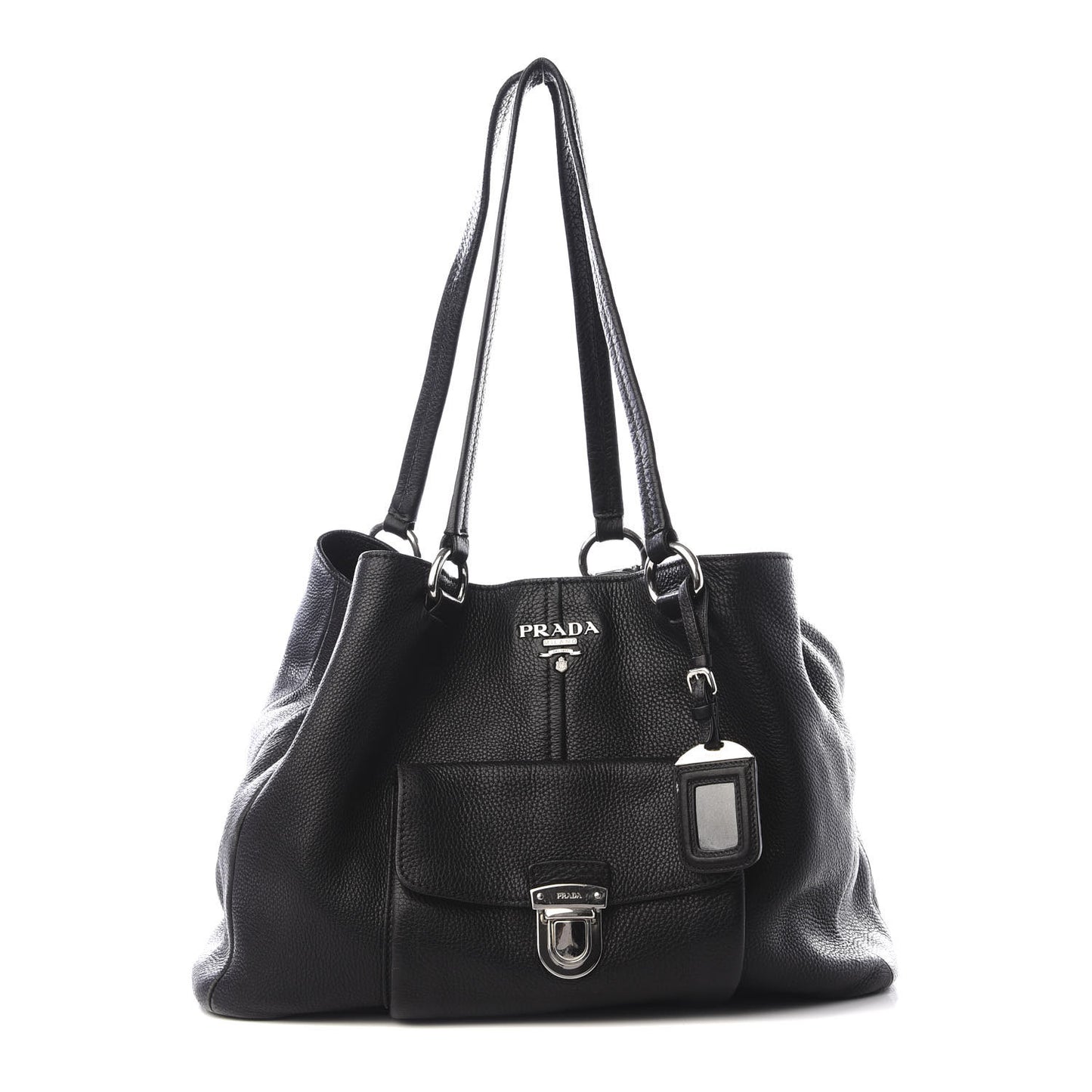Vitello Daino Shoulder Bag Black