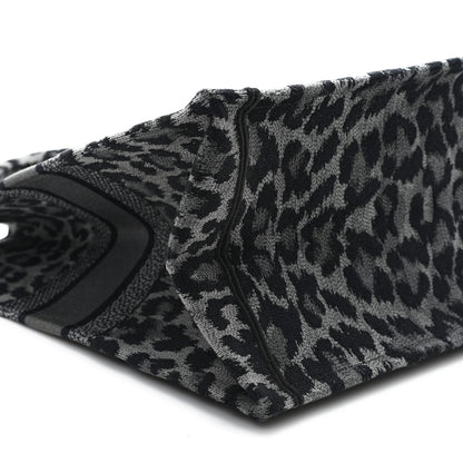 Christian Dior Canvas Mizza Embroidered Large Leopard Book Tote Grey 9 of 11