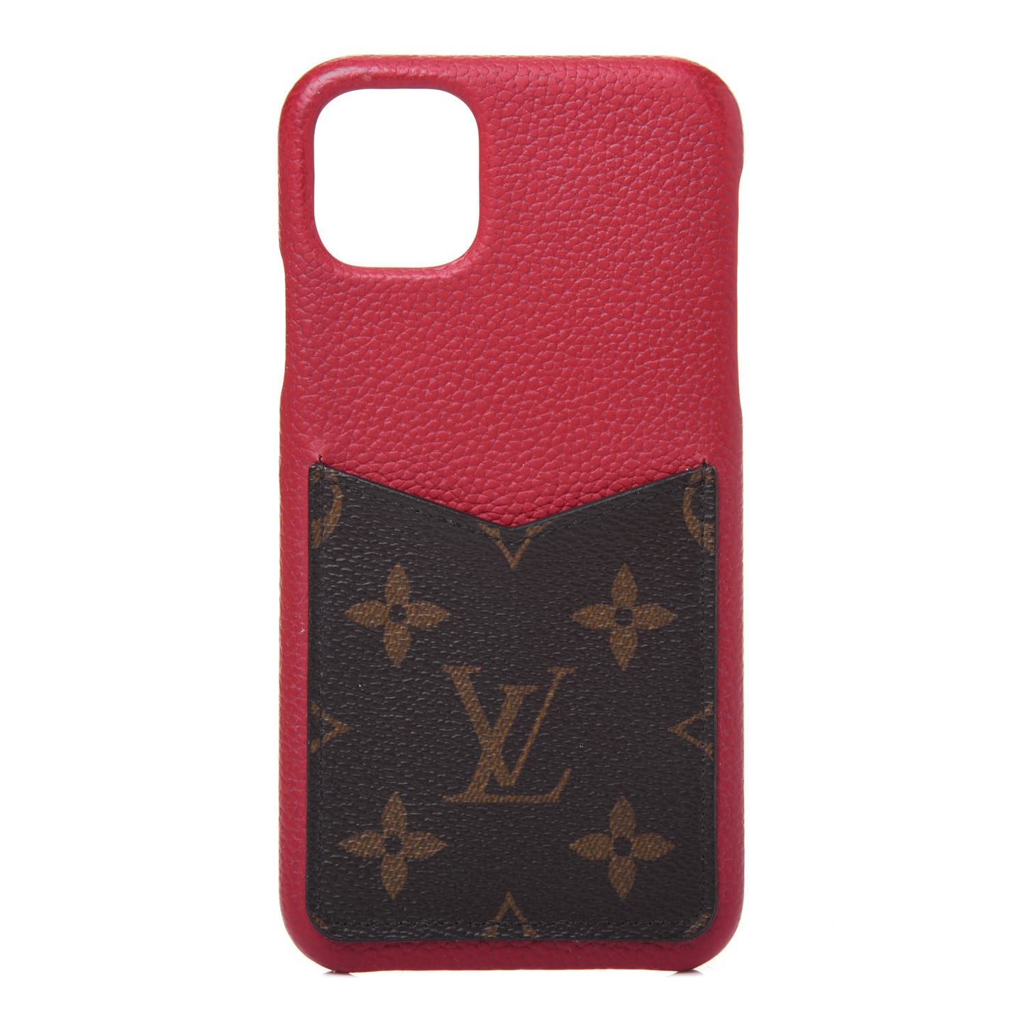 Calfskin Monogram iPhone 11 Pro Max Bumper Scarlet