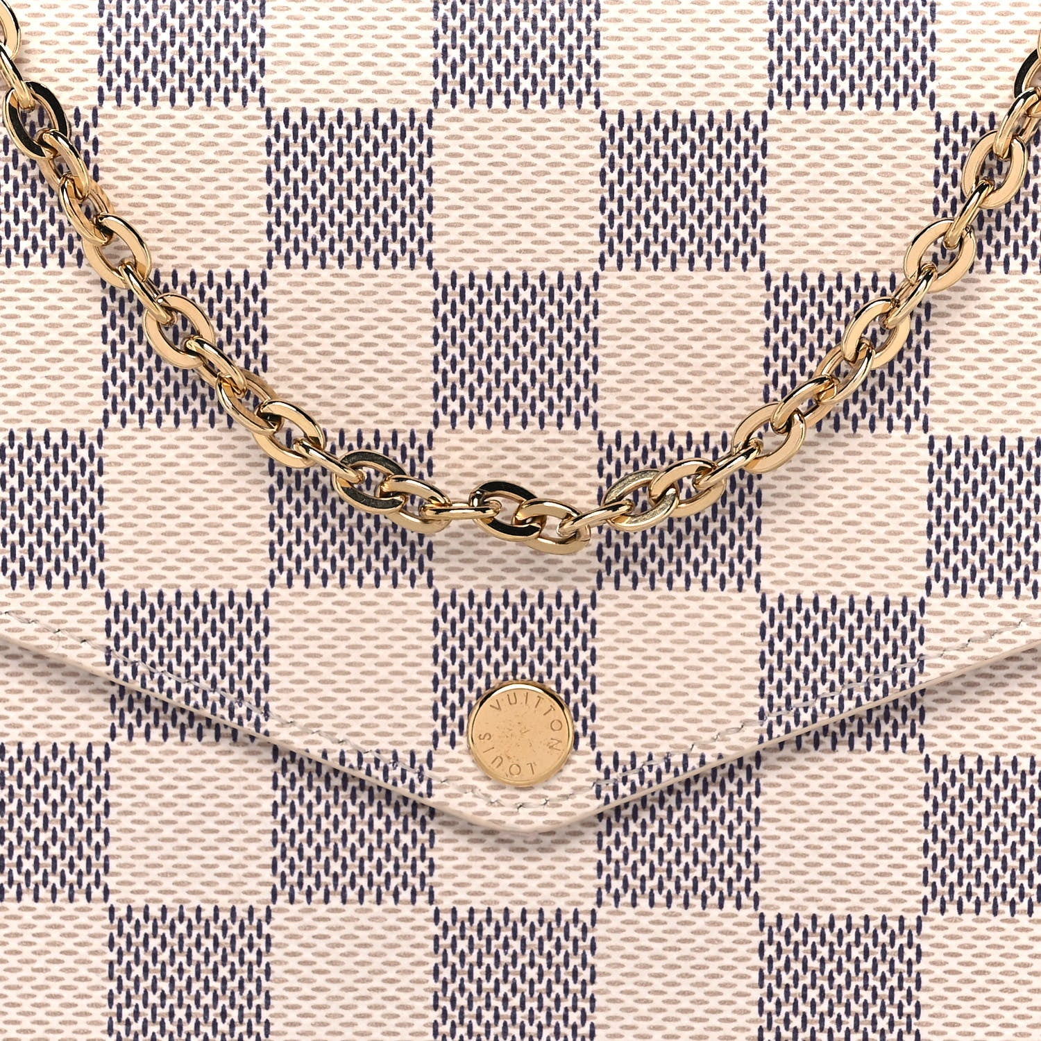 Louis Vuitton Damier Azur Pochette Felicie Chain Wallet Rose Ballerine 12 of 15