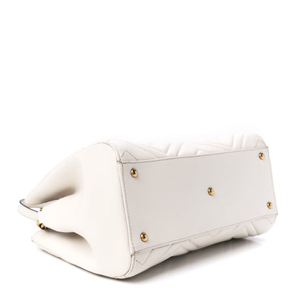 Gucci Calfskin Matelasse Small GG Marmont Tote White 4 of 12