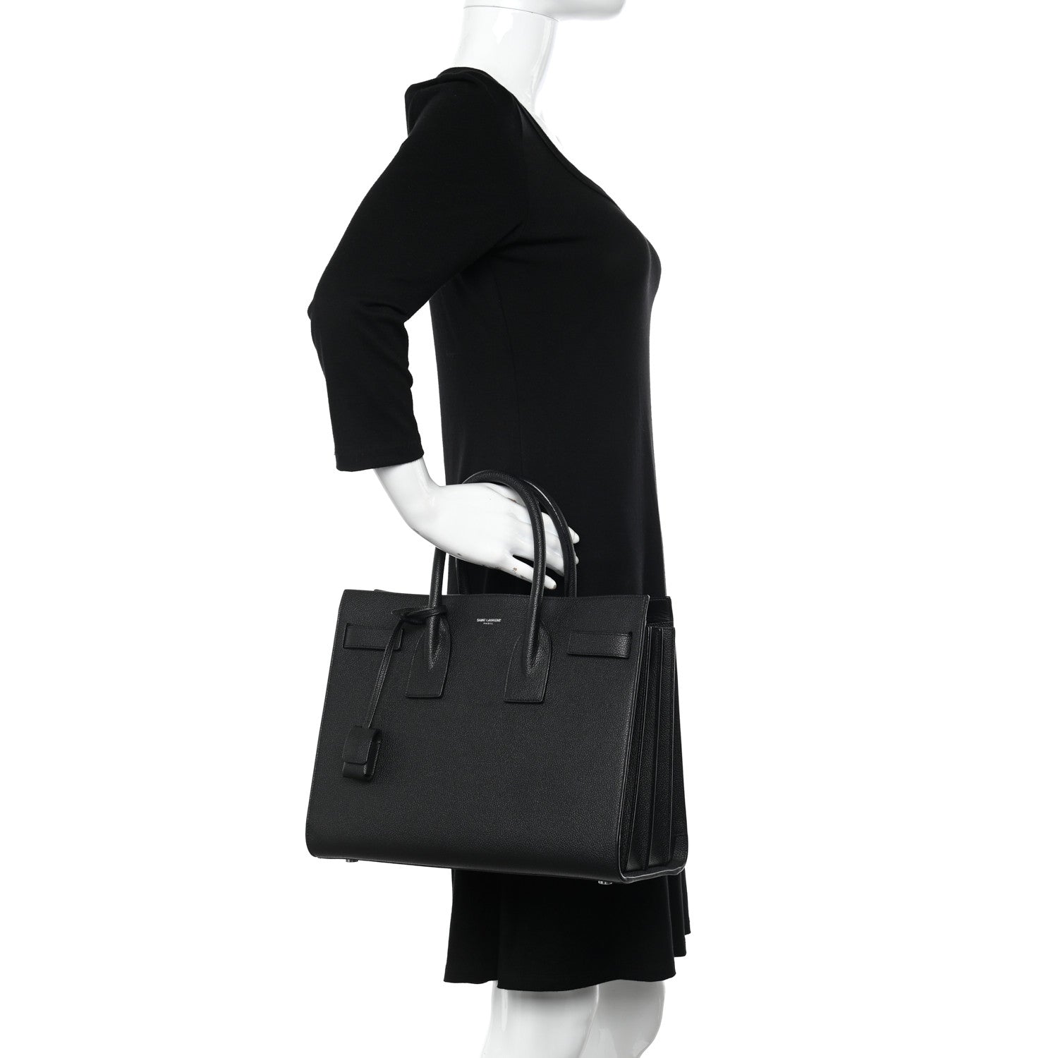 Saint Laurent Grained Calfskin Small Sac De Jour Black 2 of 13