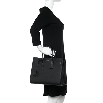 Saint Laurent Grained Calfskin Small Sac De Jour Black 2 of 13