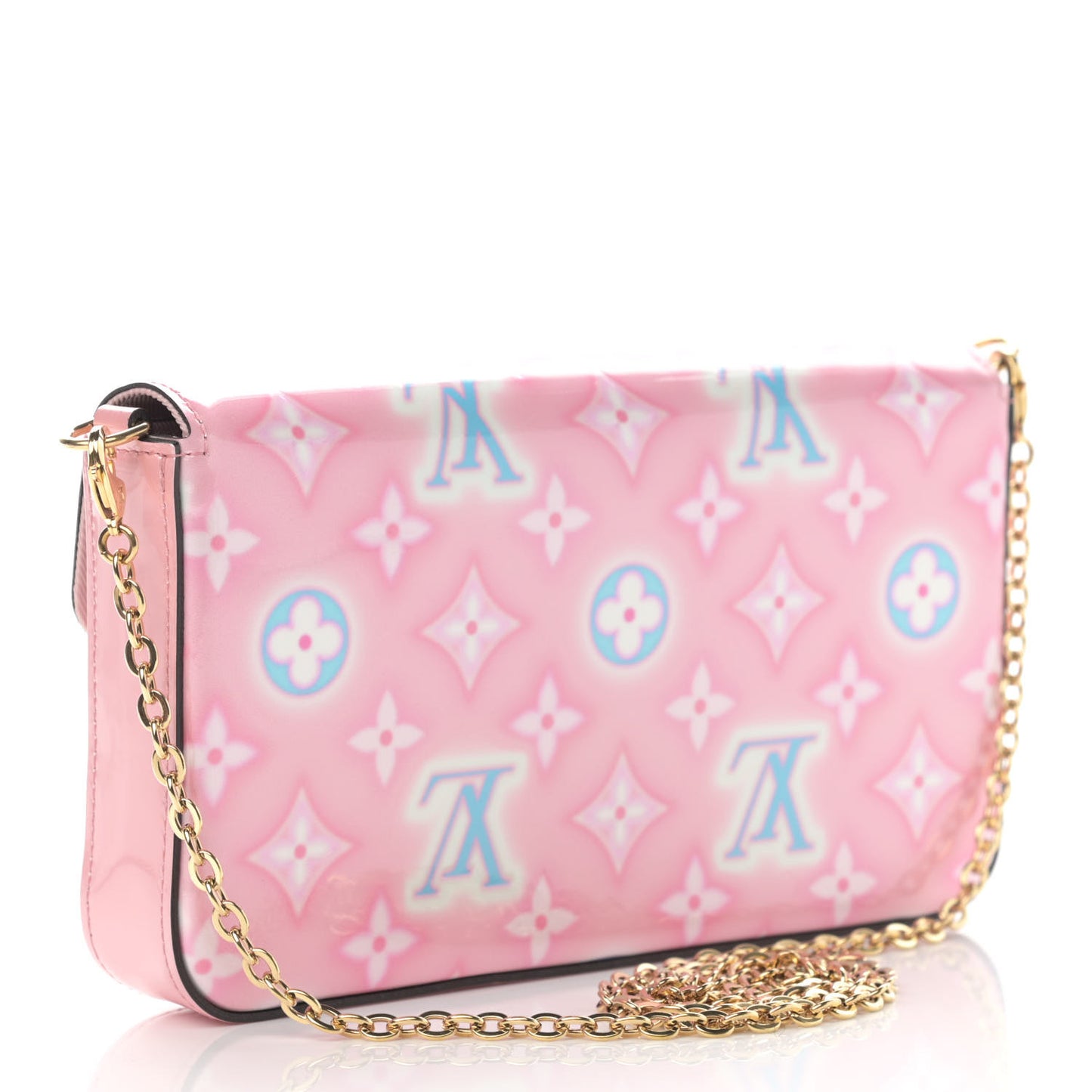 Vernis Valentine Felicie Pochette Chain Wallet Light Pink Neon