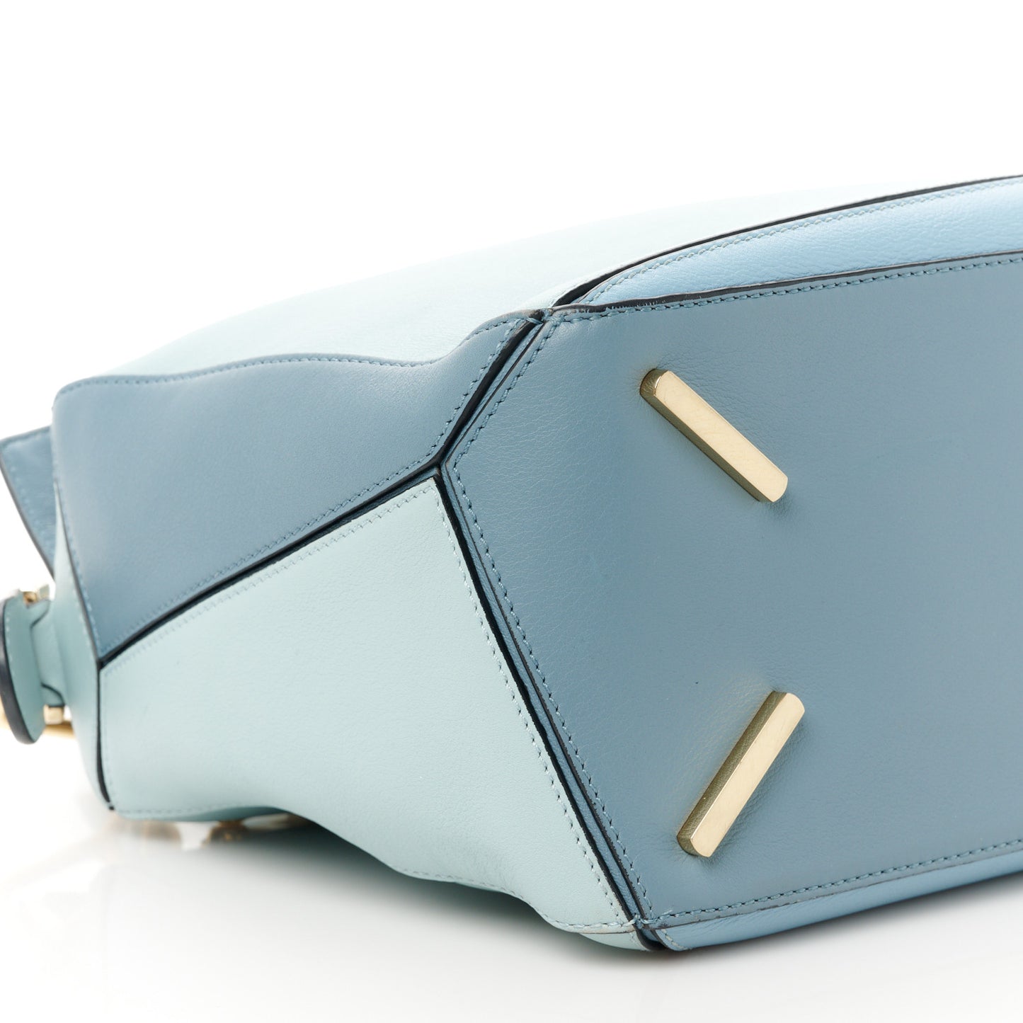 Calfskin Medium Puzzle Bag Aqua Light Blue Stone Blue