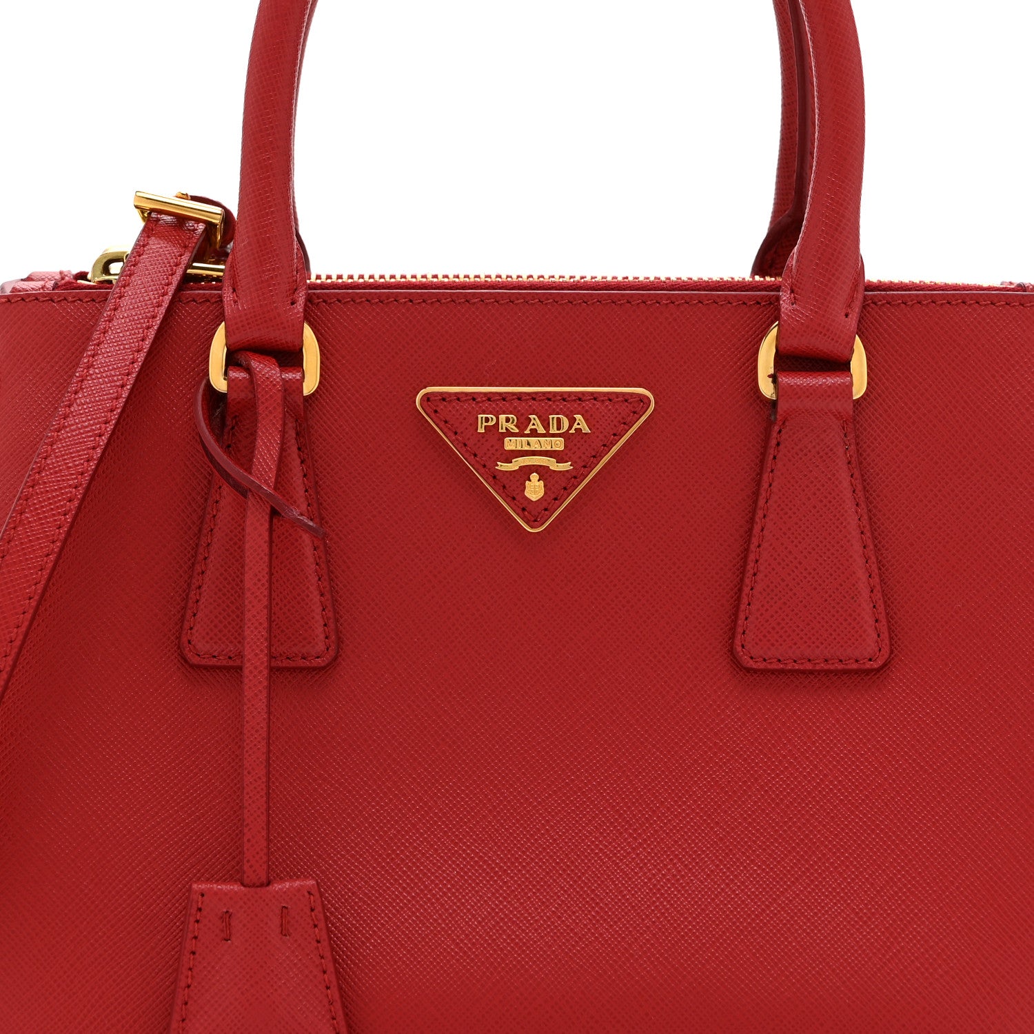 Prada Saffiano Lux Small Galleria Double Zip Tote Fuoco 10 of 12