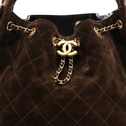 Chanel Suede Quilted Small Chanel 25 Handbag Dark Brown 8 of 10