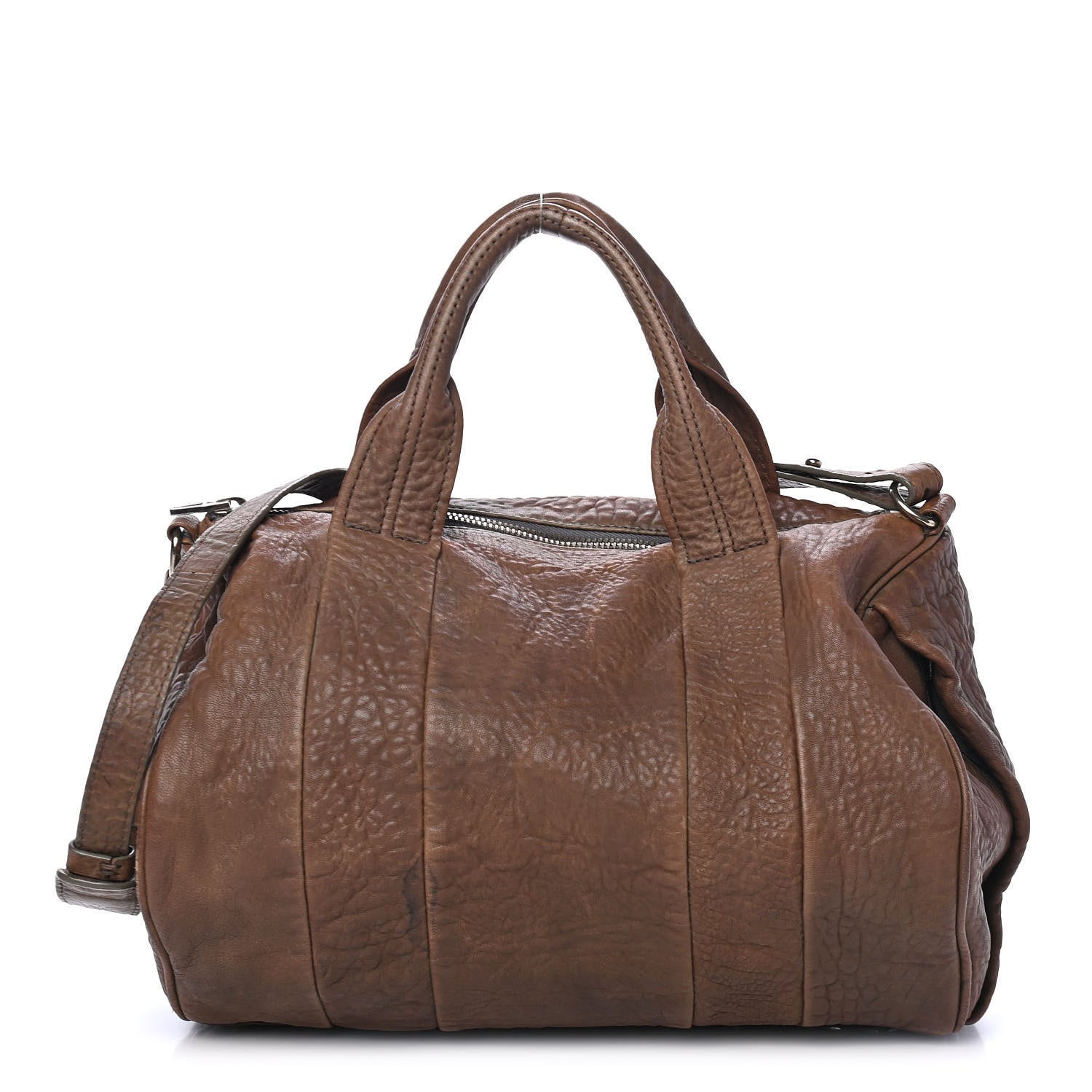 Alexander Wang Pebbled Lambskin Rocco Antique Brass Hardware Brown 1 of 4