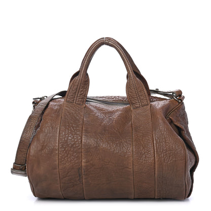 Alexander Wang Pebbled Lambskin Rocco Antique Brass Hardware Brown 1 of 4