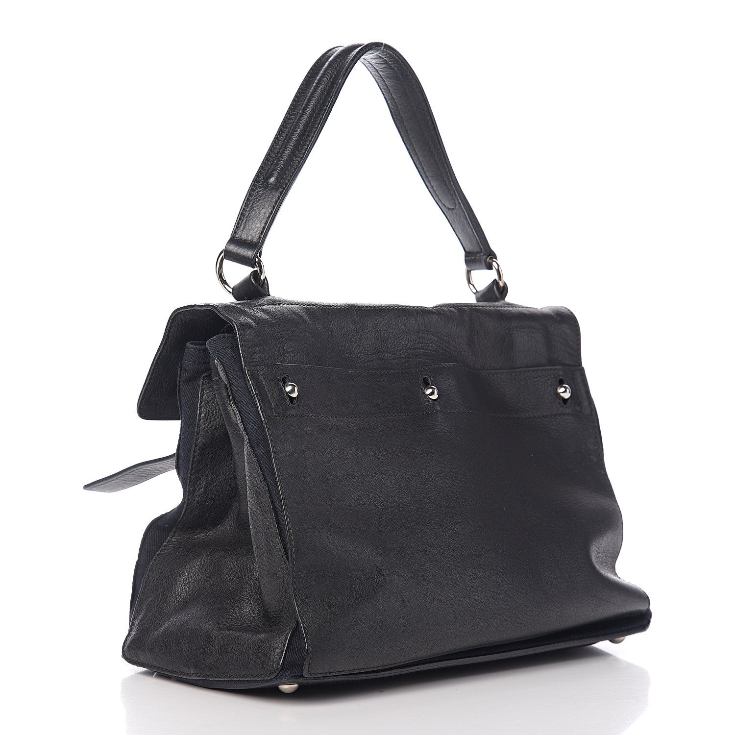 Saint Laurent Calfskin Canvas Medium Muse Two Black 2 of 9